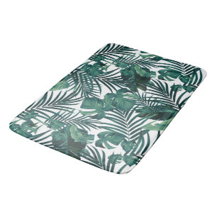 Tropical Jungle Leaves 1 - Repeating Bath Mat