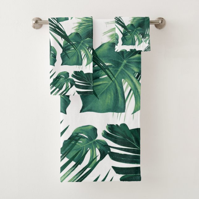 Tropical Jungle Leaves Dream #7 #tropical Bath Towel Set (Insitu)