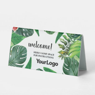 Tropical Jungle Leaves Exotic Lush Green Logo