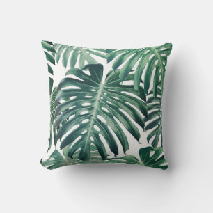 Tropical Jungle Leaves Floral Background Cushion
