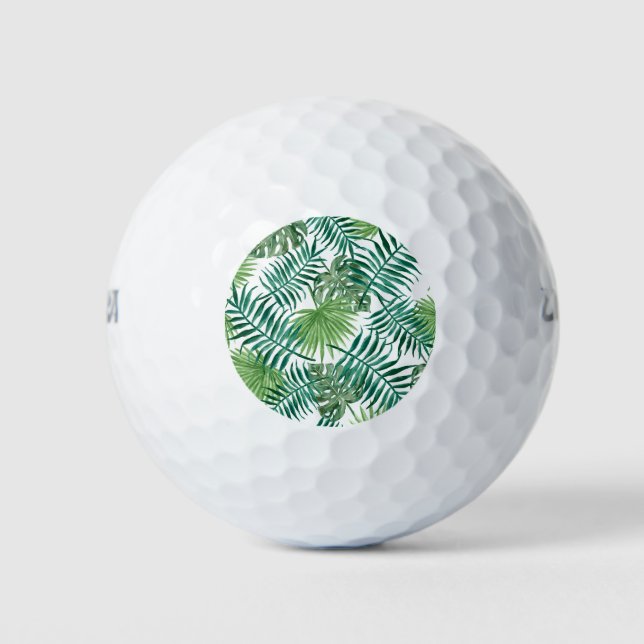 Tropical Jungle Leaves Golf Balls (Front)