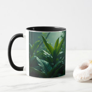 Tropical Jungle Leaves Mug Botanical Coffee Cup