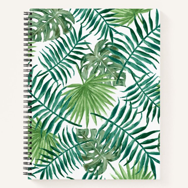 Tropical Jungle Leaves Notebook (Front)