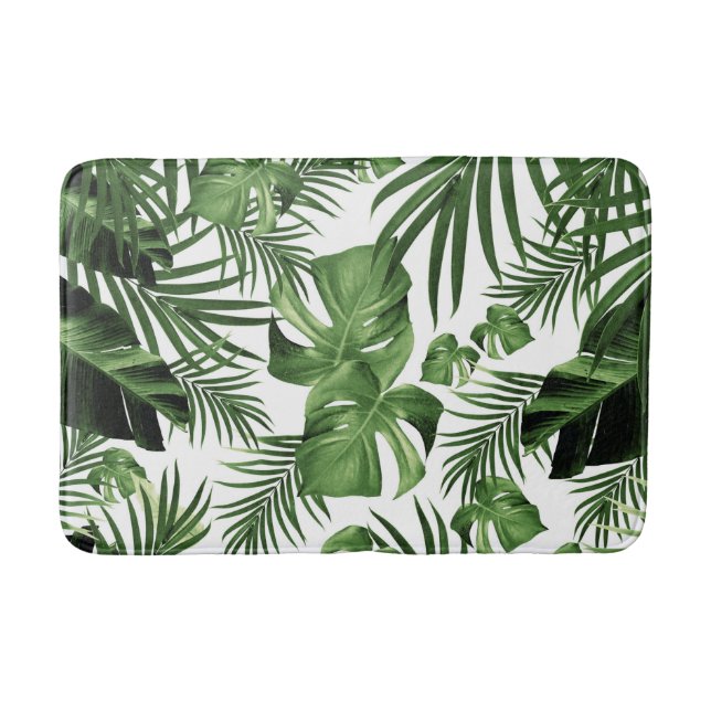 Tropical Jungle Leaves Pattern #12 (2020 Edition) Bath Mat (Front)