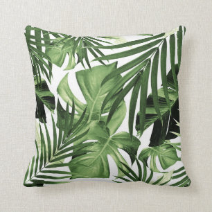 Tropical Jungle Leaves Pattern #12 Cushion