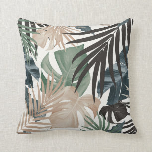 Tropical Jungle Leaves Pattern #13 (Fall Colours) Cushion