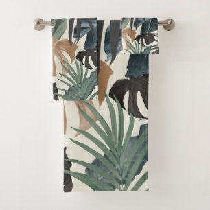 Tropical Jungle Leaves Pattern #13a  Bath Towel Set