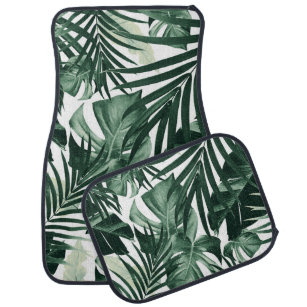 Tropical Jungle Leaves Pattern #4 Car Mat