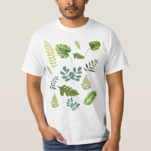 Tropical Jungle Leaves Pattern – Botanical Green T-Shirt