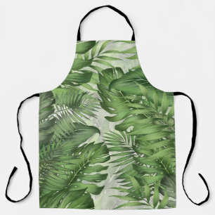 Tropical jungle leaves: seamless floral background apron
