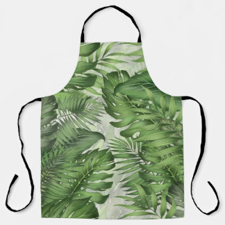 Tropical jungle leaves: seamless floral background apron