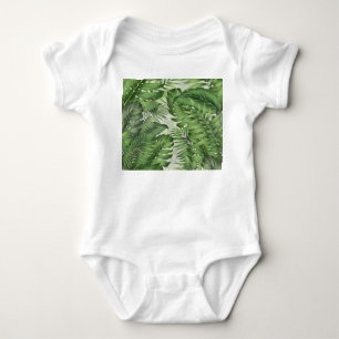 Tropical jungle leaves: seamless floral background baby bodysuit