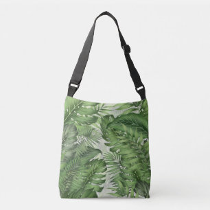 Tropical jungle leaves: seamless floral background crossbody bag