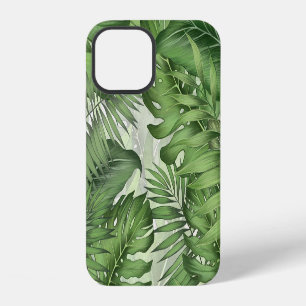 Tropical jungle leaves: seamless floral background iPhone 12 case