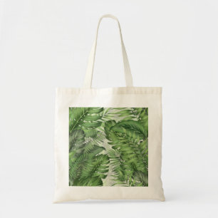 Tropical jungle leaves: seamless floral background tote bag