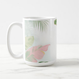 Tropical Jungle Leaves Watercolor Coffee Mug