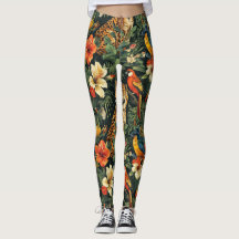 Tropical Jungle Leopard All-Over-Print Leggings