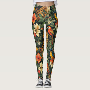 Tropical Jungle Leopard All-Over-Print Leggings