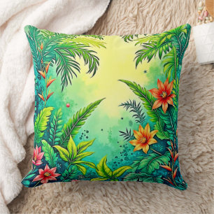 Tropical Jungle Lush Paradise Design Cushion