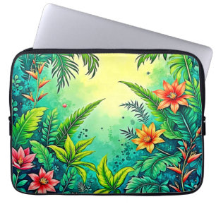Tropical Jungle Lush Paradise Design Laptop Sleeve