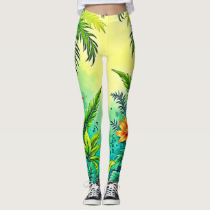 Tropical Jungle Lush Paradise Design Leggings
