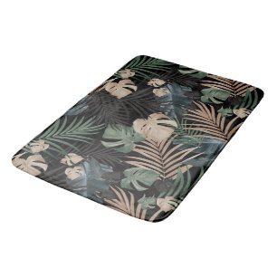 Tropical Jungle Night Leaves 13 - Repeating Bath Mat