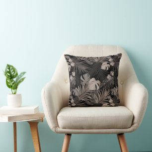 Tropical Jungle Night Leaves 8 - Repeating Cushion