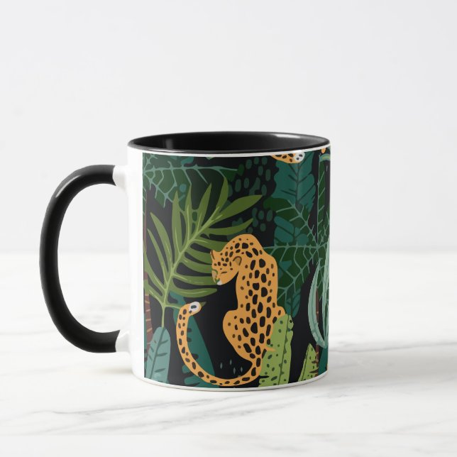 Tropical Jungle Ounces Pattern Mug (Left)