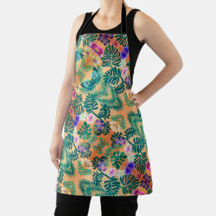 tropical jungle painting apron