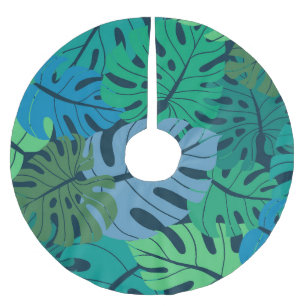 Tropical Jungle Palm Seamless Pattern Brushed Polyester Tree Skirt