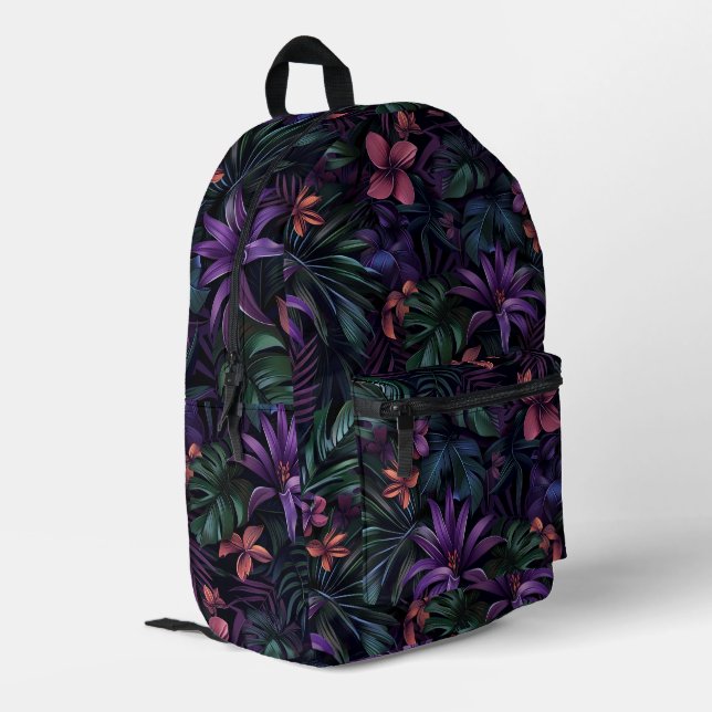 Tropical-Jungle Printed Backpack (Back Corner Left)