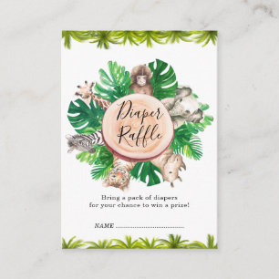 Tropical Jungle Safari Animals Boy Baby Shower Enclosure Card