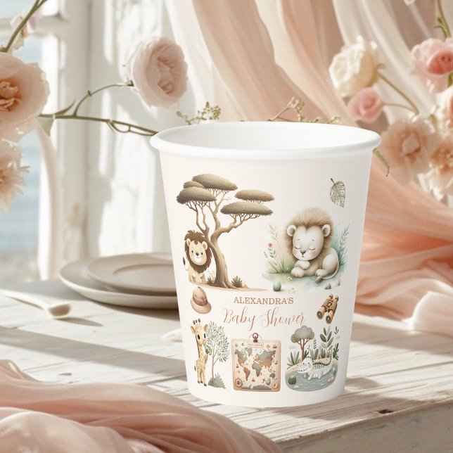 Tropical Jungle Safari Animals Boy Baby Shower Paper Cups (Creator Uploaded)