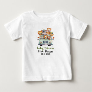 Tropical Jungle Safari Animals Boy Baby Shower T-Shirt