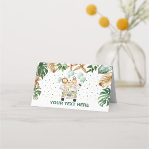 Tropical Jungle Safari Animals Food Label Place Place Card