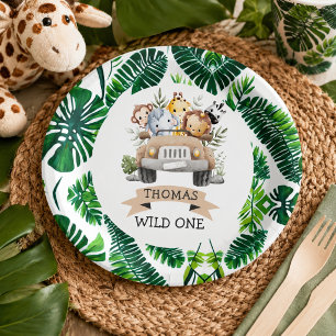 Tropical Jungle Safari Animals Party Paper Plate