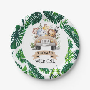 Tropical Jungle Safari Animals Party Paper Plate