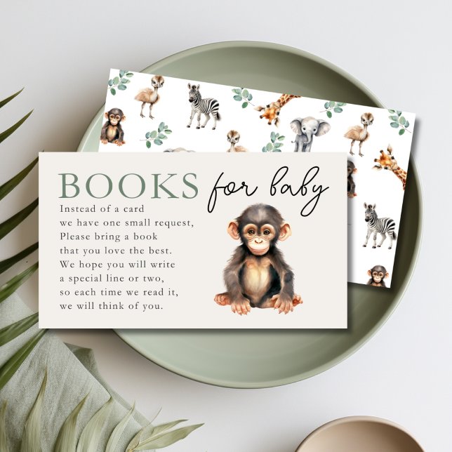 Tropical Jungle Safari Books for Baby Shower Enclosure Card (Tropical Jungle Safari Books for Baby)