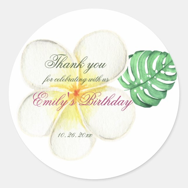 Tropical Jungle Safari First Birthday Classic Round Sticker (Front)