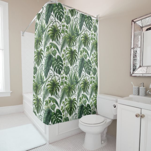 Tropical Jungle Shower Curtain (In Situ)