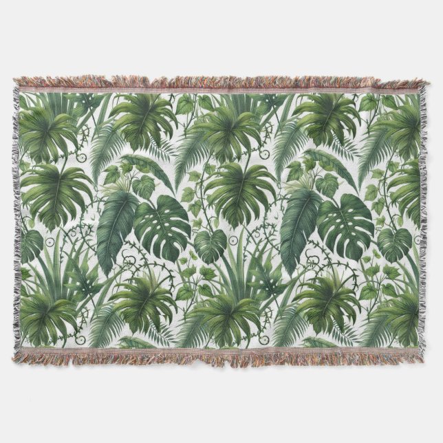 Tropical Jungle Throw Blanket (Front)