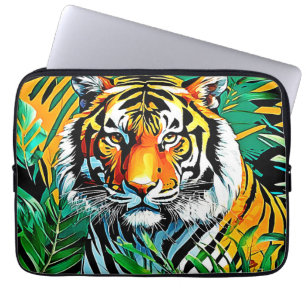 Tropical Jungle Tiger Gaze Design Laptop Sleeve