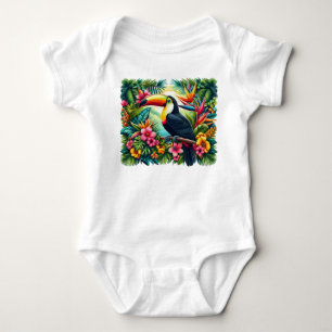 Tropical/Jungle Toucan bird Baby Bodysuit