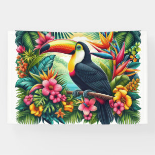 Tropical/Jungle Toucan bird Banner