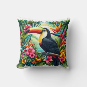 Tropical/Jungle Toucan bird Cushion