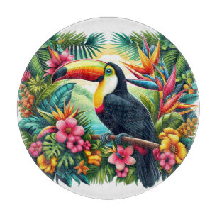 Tropical/Jungle Toucan bird Cutting Board