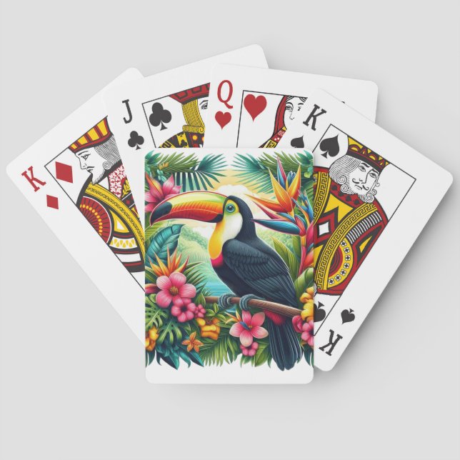 Tropical/Jungle Toucan bird  Playing Cards (Back)
