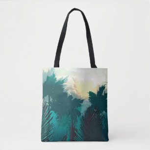 Tropical Jungle: Vintage Morning Landscape. Tote Bag