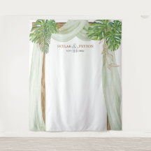 Tropical Jungle Wedding Backdrop Photo Booth