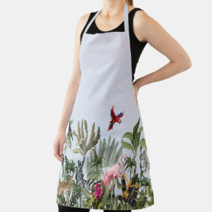 Tropical Jungle Wildlife Kitchen Apron